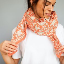 Apaches Parents | Big Foulard Latika Coeur - Papaya