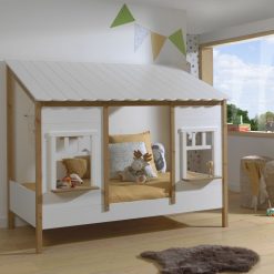 VIPACK Meuble Bebe | Lit Housebed Blanc - 90 X 200 Cm