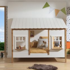 VIPACK Meuble Bebe | Lit Housebed Blanc - 90 X 200 Cm