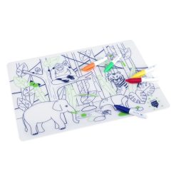 Super Petit Repas | Set De Table A Colorier Et Ses 5 Feutres - Wildlife