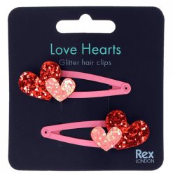 Rex London Accessoires Bebe | Lot De 2 Barrettes A Paillettes - Coeur