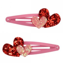 Rex London Accessoires Bebe | Lot De 2 Barrettes A Paillettes - Coeur