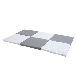 Candide Tapis D'Eveil | Tapis De Motricite Xl - Gris Et Blanc