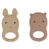 Konges Sløjd Hygiene & Soin | Lot De 2 Anneaux De Dentition Rabbit & Bear