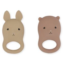 Konges Sløjd Hygiene & Soin | Lot De 2 Anneaux De Dentition Rabbit & Bear