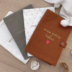 Atelier Wagram Textile | Protege-Carnet De Sante - Vert Olive Mes Petits Bobos