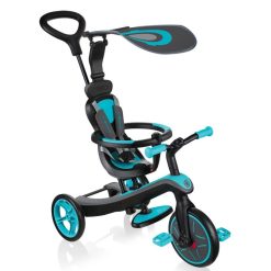 Globber Trotteur & Porteur | Tricycle Evolutif Trike Explorer 4-En-1 - Turquoise