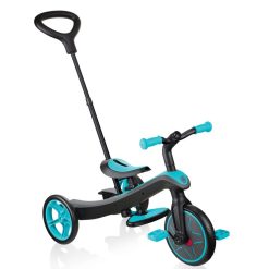 Globber Trotteur & Porteur | Tricycle Evolutif Trike Explorer 4-En-1 - Turquoise