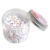 La Petite Epicerie Loisirs Creatifs | Pot De Perles Lettres - Multicolore Et Blanc