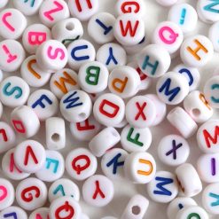 La Petite Epicerie Loisirs Creatifs | Pot De Perles Lettres - Multicolore Et Blanc