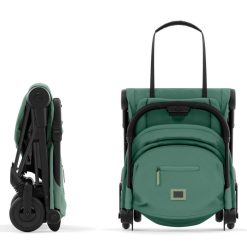 Cybex Poussette Compacte | Poussette Ultra-Compacte Coya Chassis Matt Black - Leaf Green