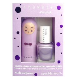 inuwet Cosmetique Enfant | Duo De Baume A Levres Lapin Et Vernis A L'Eau - Myrtille