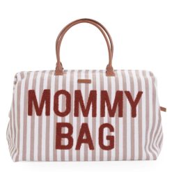 Childhome Sac A Langer | Mommy Bag Large - Rayures Nude Terracotta