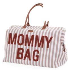 Childhome Sac A Langer | Mommy Bag Large - Rayures Nude Terracotta