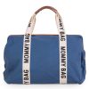 Childhome Sac A Langer | Mommy Bag Large Signature Canvas - Indigo