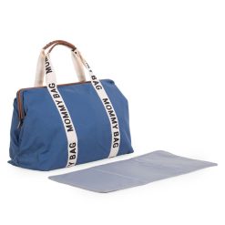 Childhome Sac A Langer | Mommy Bag Large Signature Canvas - Indigo