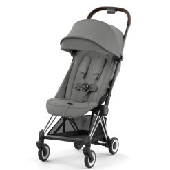 Cybex Poussette Compacte | Poussette Ultra-Compacte Coya Chassis Chrome - Mirage Grey