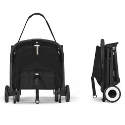 Cybex Poussette Compacte | Poussette De Voyage Ultra-Compacte Orfeo Chassis Black - Magic Black