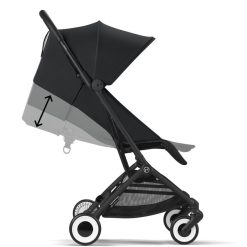 Cybex Poussette Compacte | Poussette De Voyage Ultra-Compacte Orfeo Chassis Black - Magic Black