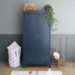 Maison Charlotte Meuble Bebe | Armoire 2 Portes Opera - Bleu Prestige