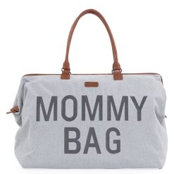 Childhome Sac A Langer | Mommy Bag Large Canvas - Gris