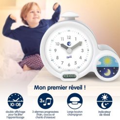 Pabobo Decoration | Kid'Sleep Clock Mon Premier Reveil - Blanc