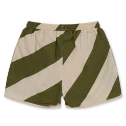 Konges Sløjd Accessoires Bebe | Short De Bain Asnou Dark Olive Creamy White - 9 Mois