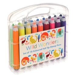 Rex London Loisirs Creatifs | Lot De 18 Feutres A Tampons Wild Wonders