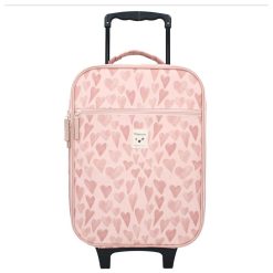 Kidzroom Bagagerie Enfant | Valise A Roulettes Current Legend - Coeurs Rose