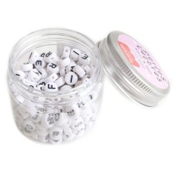 La Petite Epicerie Loisirs Creatifs | Pot De Perles Lettres - Noir Et Blanc