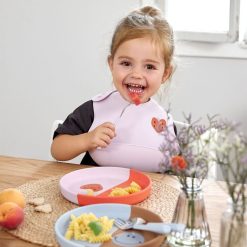 LÄSSIG Repas | Bavoir En Silicone Happy Rascals - Coeur