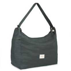 Nobodinoz Sac A Langer | Sac A Langer Lin Francais - Green Blue