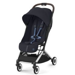 Cybex Poussette Compacte | Poussette De Voyage Ultra-Compacte Orfeo Chassis Silver - Dark Blue