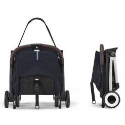 Cybex Poussette Compacte | Poussette De Voyage Ultra-Compacte Orfeo Chassis Silver - Dark Blue