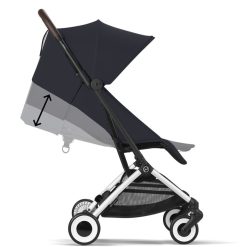 Cybex Poussette Compacte | Poussette De Voyage Ultra-Compacte Orfeo Chassis Silver - Dark Blue