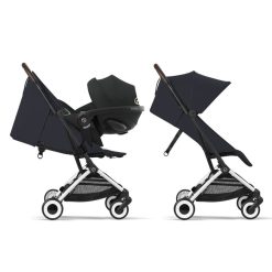 Cybex Poussette Compacte | Poussette De Voyage Ultra-Compacte Orfeo Chassis Silver - Dark Blue