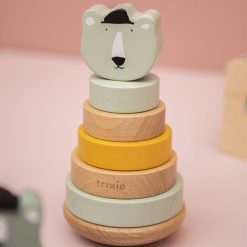 Trixie Baby Mes Premiers Jouets | Tour A Empiler En Bois - Mr. Polar Bear