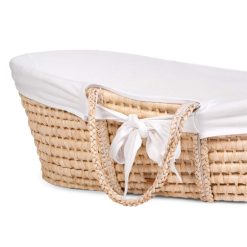 Childhome Meuble Bebe | Panier Moise Matelas Et Habillage - Jersey Ecru