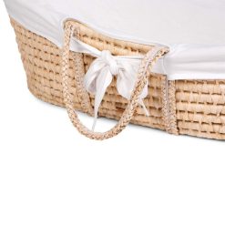 Childhome Meuble Bebe | Panier Moise Matelas Et Habillage - Jersey Ecru