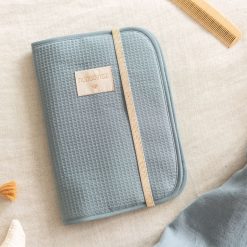 Nobodinoz Textile | Protege-Carnet De Sante Poema Honey Comb - Stone Blue