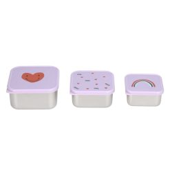 LÄSSIG Repas | Lot De 3 Petites Boites A Gouter Happy Rascals - Coeur