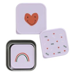 LÄSSIG Repas | Lot De 3 Petites Boites A Gouter Happy Rascals - Coeur