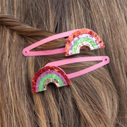 Rex London Barrettes | Lot De 2 Barrettes A Paillettes - Arc-En-Ciel