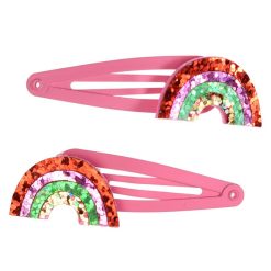 Rex London Barrettes | Lot De 2 Barrettes A Paillettes - Arc-En-Ciel