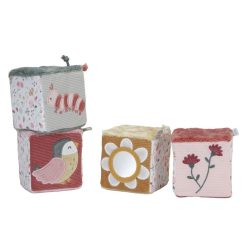 Little Dutch Mes Premiers Jouets | Lot De 4 Cubes Doux Flowers & Butterflies