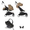 BABYZEN Poussette Combinee | Poussette Duo Yoyo Complete Chassis Blanc 0+ Et 6+ Et Siege Auto Izi Go Modular I-Size Groupe 0+ Noir - Toffee