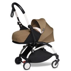 BABYZEN Poussette Combinee | Poussette Duo Yoyo Complete Chassis Blanc 0+ Et 6+ Et Siege Auto Izi Go Modular I-Size Groupe 0+ Noir - Toffee