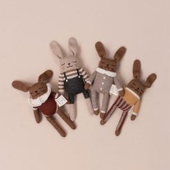 Main Sauvage Doudou | Doudou Lapin - Pantalon A Rayures Sienne