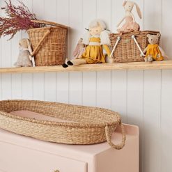 Olli Ella Matelas Et Housse A Langer | Matelas A Langer En Coton Luxe Pour Panier De Change - Rose