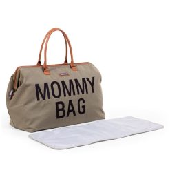 Childhome Sac A Langer | Mommy Bag Large Canvas - Kaki